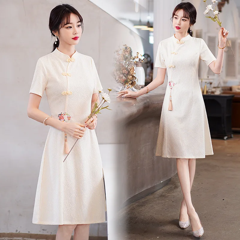 Summer Plus Size 4XL Retro Chinese Style Improved Cheongsam Lace Short-Sleeved Dress Party Women's Stand-Up Collar Qipao
Summer Plus Size 4XL Retro Chinese Style Improved Cheongsam Lace Short-Sleeved Dress Party Women's Stand-Up Collar Qipao