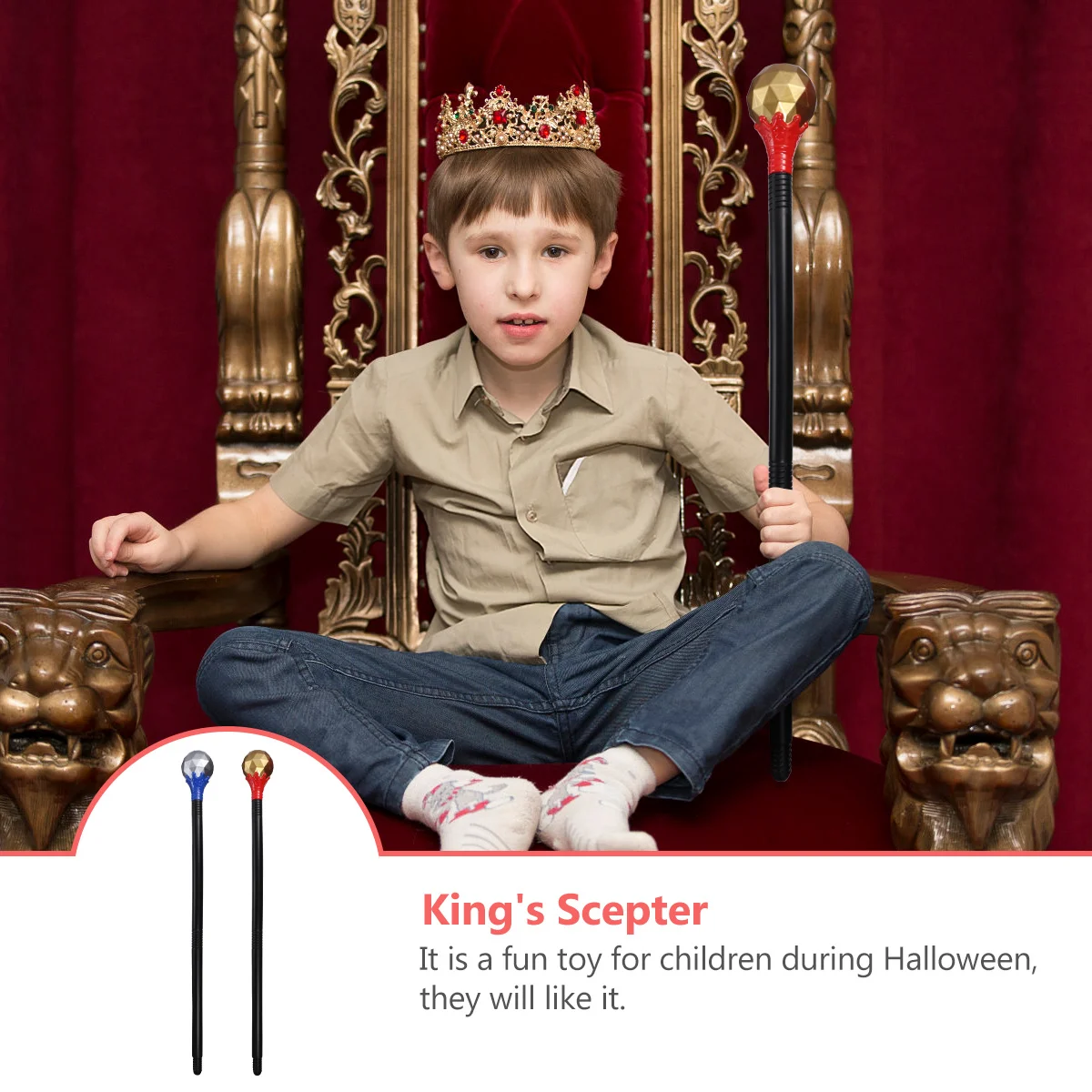 2Pcs Halloween Scepter Party King Hand Stick Kit Cosplay Ornaments Durable Plastic Funny Round Head Wand Plastic
2Pcs Halloween Scepter Party King Hand Stick Kit Cosplay Ornaments Durable Plastic Funny Round Head Wand Plastic