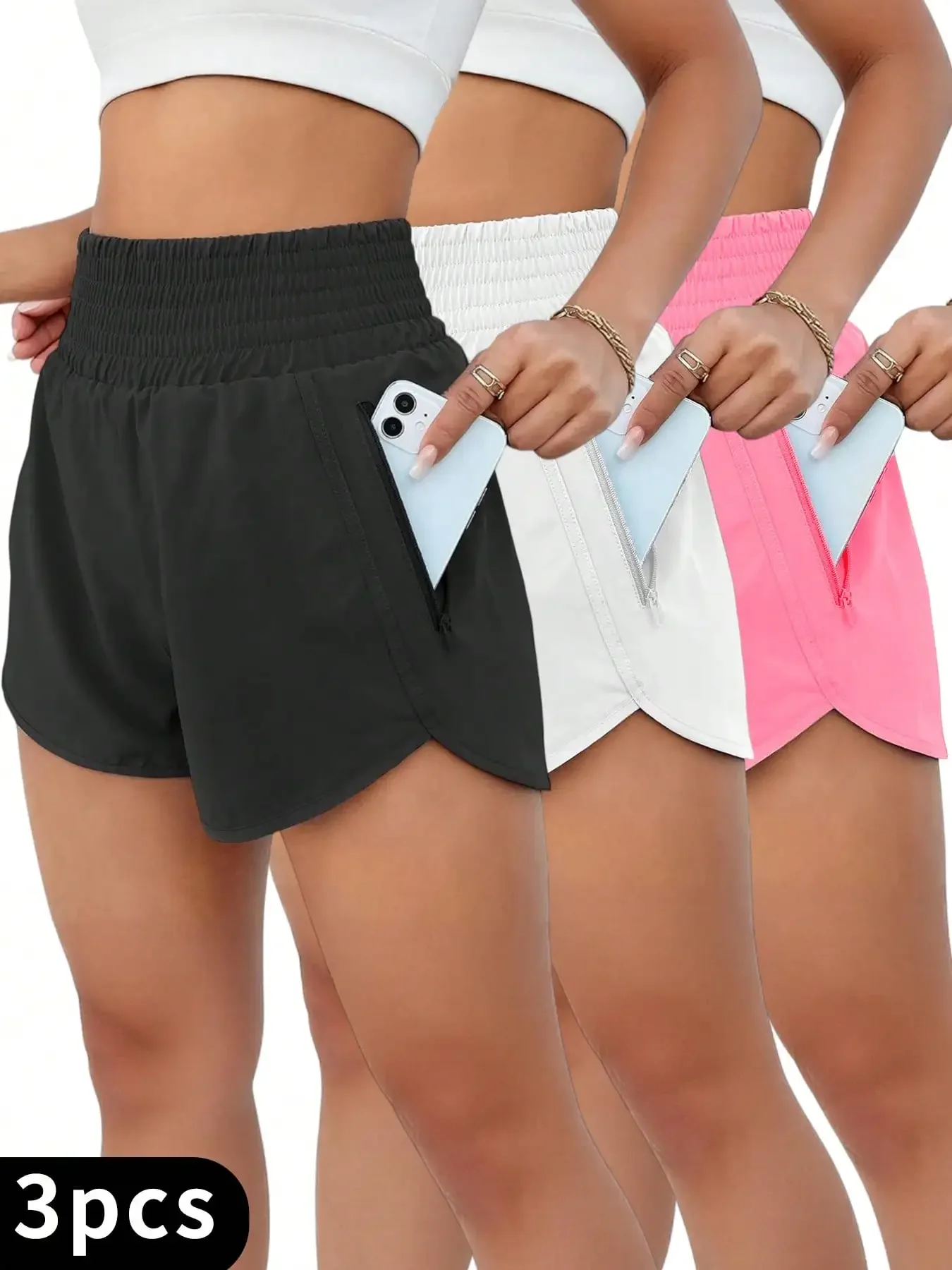 3PCS Women's Athletic Yoga Shorts, High-Waisted Comfort Fit, Loose Running Workout Shorts, Breathable Quick-Dry Fabric,
3PCS Women's Athletic Yoga Shorts, High-Waisted Comfort Fit, Loose Running Workout Shorts, Breathable Quick-Dry Fabric,