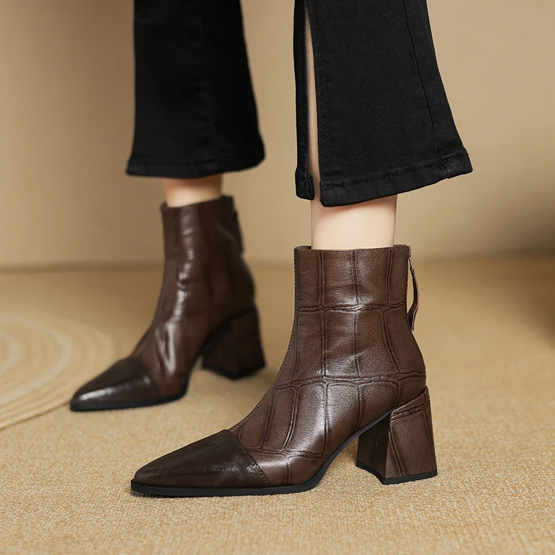Women Ankle Boots for Women Autumn Winter 2025 Elegant High Heel Women's Boots Soft Genuine Leather Western Cowboy Short Boots
Women Ankle Boots for Women Autumn Winter 2025 Elegant High Heel Women's Boots Soft Genuine Leather Western Cowboy Short Boots