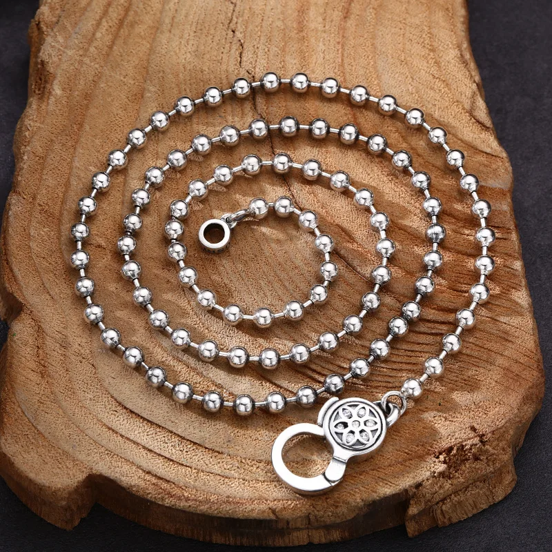 s925 sterling silver necklace Seiko cherry blossom buckle necklace ball bead chain men & women trendy personality ornament
s925 sterling silver necklace Seiko cherry blossom buckle necklace ball bead chain men & women trendy personality ornament