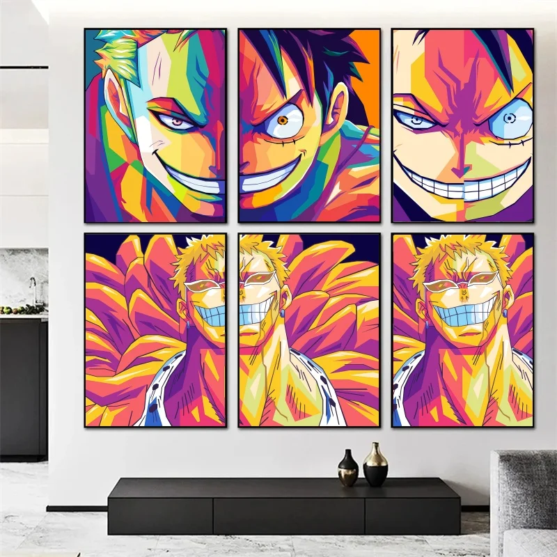 Classic Anime Figure One Piece Luffy Zorro Art Style Suitable for Home Bedroom Decor Vintage Canvas Painting Poster Wall Gift
Classic Anime Figure One Piece Luffy Zorro Art Style Suitable for Home Bedroom Decor Vintage Canvas Painting Poster Wall Gift