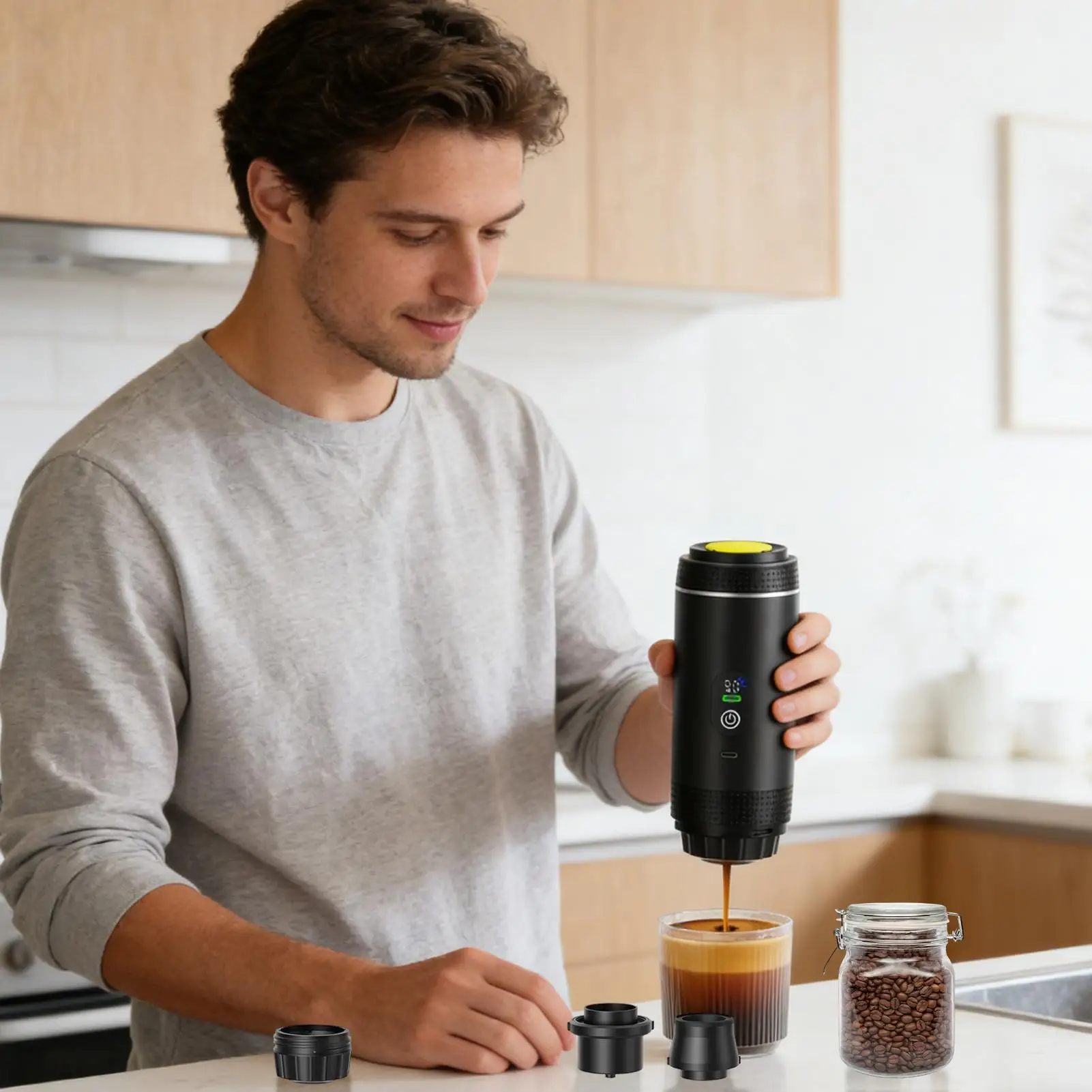 Portable Coffee Maker 80ml Water Tank Grinder Small Travel Coffee Maker For Rv Camping Hiking Picnic Office Home Kitchen
Portable Coffee Maker 80ml Water Tank Grinder Small Travel Coffee Maker For Rv Camping Hiking Picnic Office Home Kitchen