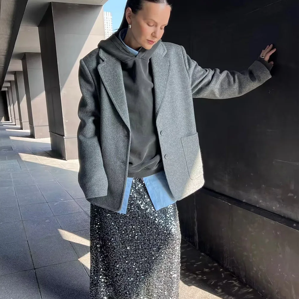 Autumn and winter new fashionable women's clothing casual and elegant design sense European and American style woolen suit jac
Autumn and winter new fashionable women's clothing casual and elegant design sense European and American style woolen suit jac