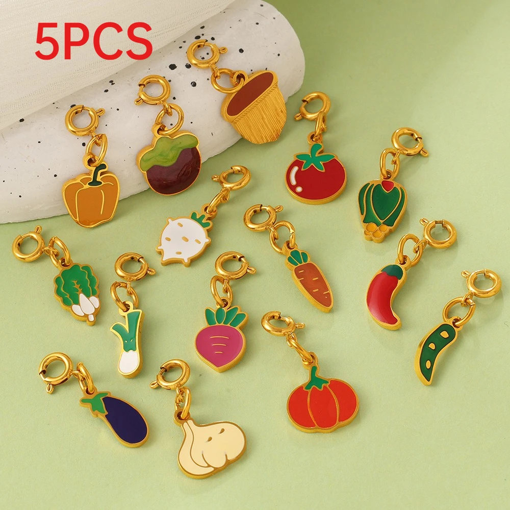 5Pcs Cute Vegetable Charms Stainless Steel Pendants DIY Bracelet Necklace Accessories
5Pcs Cute Vegetable Charms Stainless Steel Pendants DIY Bracelet Necklace Accessories