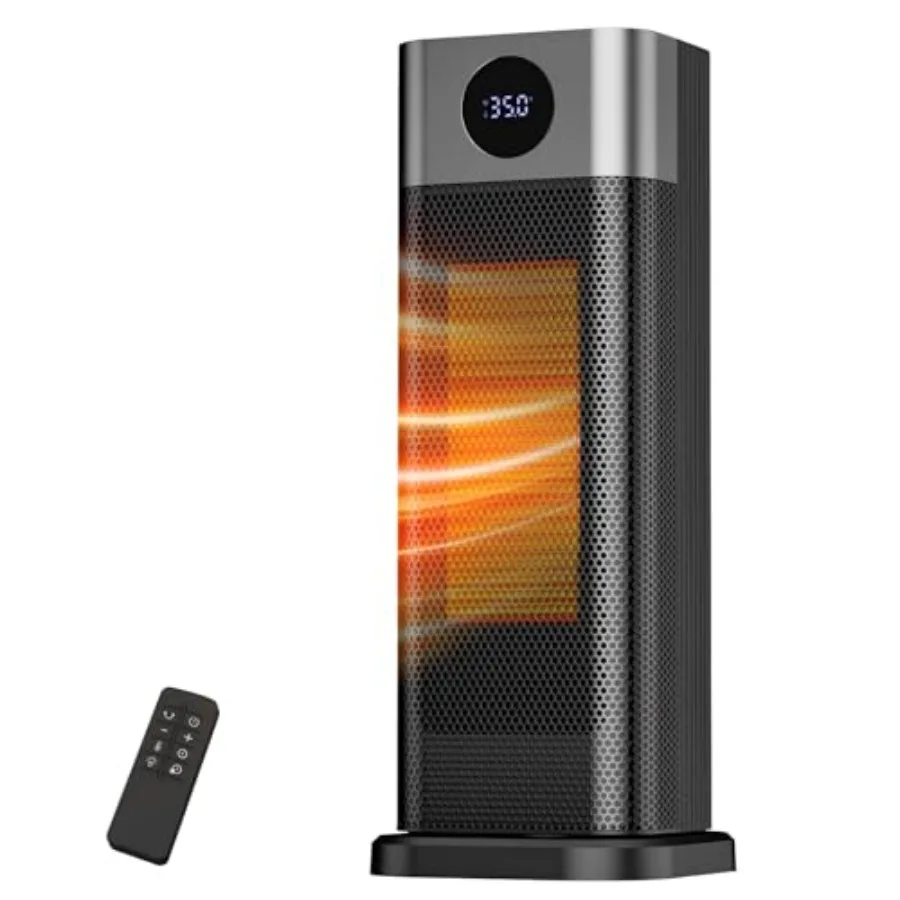 Indoor Space Heater with Remote 1500W Portable 15.5" Tall Digital Thermostat 70° Oscillation 12H Timer 3 Level Temp Tip-over Pr
Indoor Space Heater with Remote 1500W Portable 15.5" Tall Digital Thermostat 70° Oscillation 12H Timer 3 Level Temp Tip-over Pr