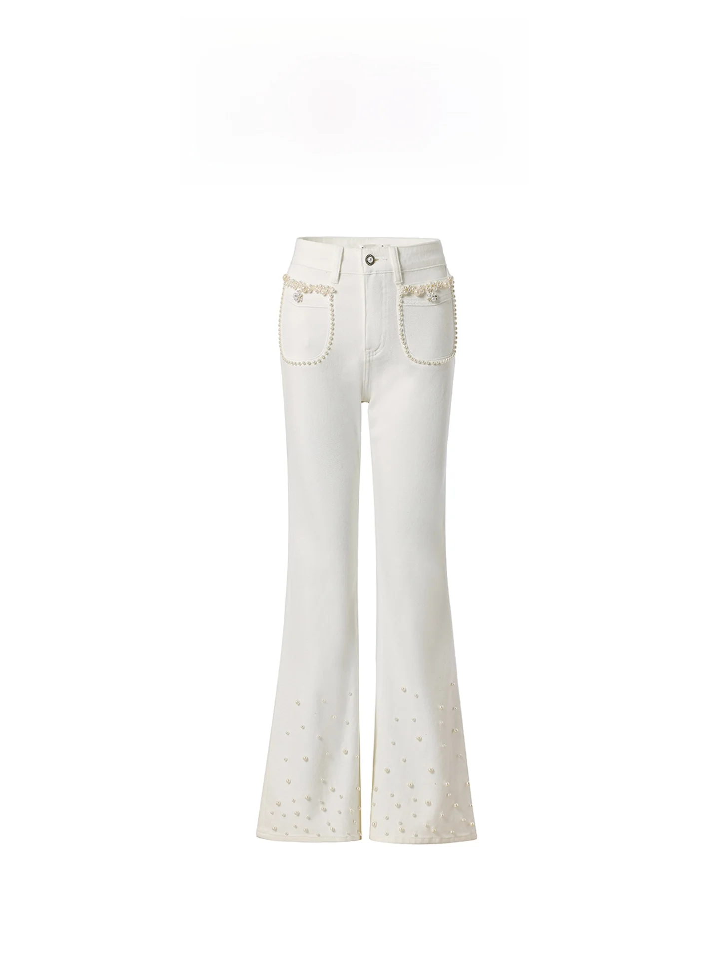 AZZHEN Pearl White High Waist Handmade Embellied Heavy Du Denim Jeans Women's Summer Micro Flare Cotton Stretch Jeans
AZZHEN Pearl White High Waist Handmade Embellied Heavy Du Denim Jeans Women's Summer Micro Flare Cotton Stretch Jeans