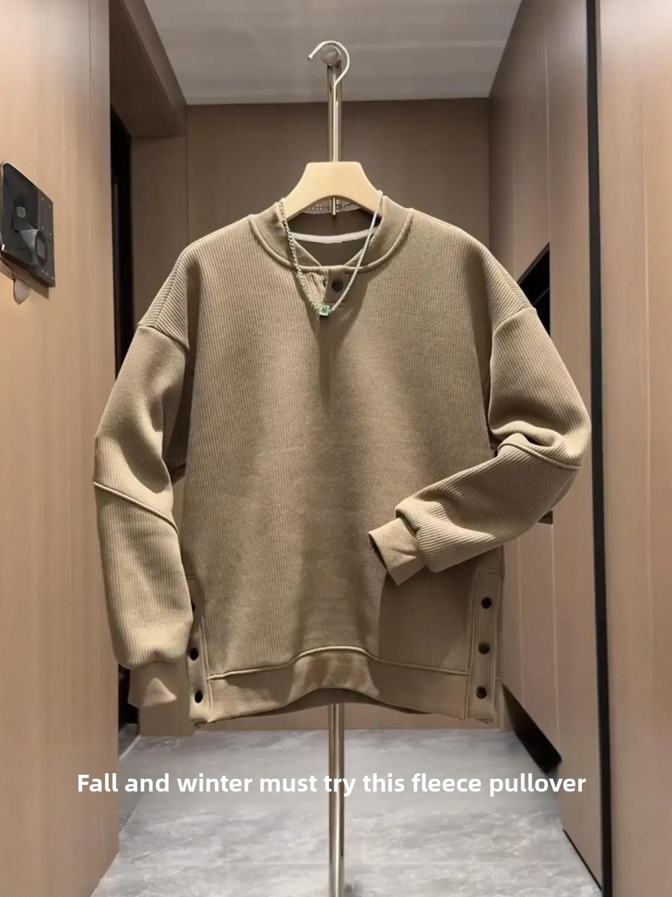 Autumn Winter Men's Fce Lined Button up Casual round Ne Sweatirt Comfortable Loose Long Sve Base irt Youth Trend
Autumn Winter Men's Fce Lined Button up Casual round Ne Sweatirt Comfortable Loose Long Sve Base irt Youth Trend