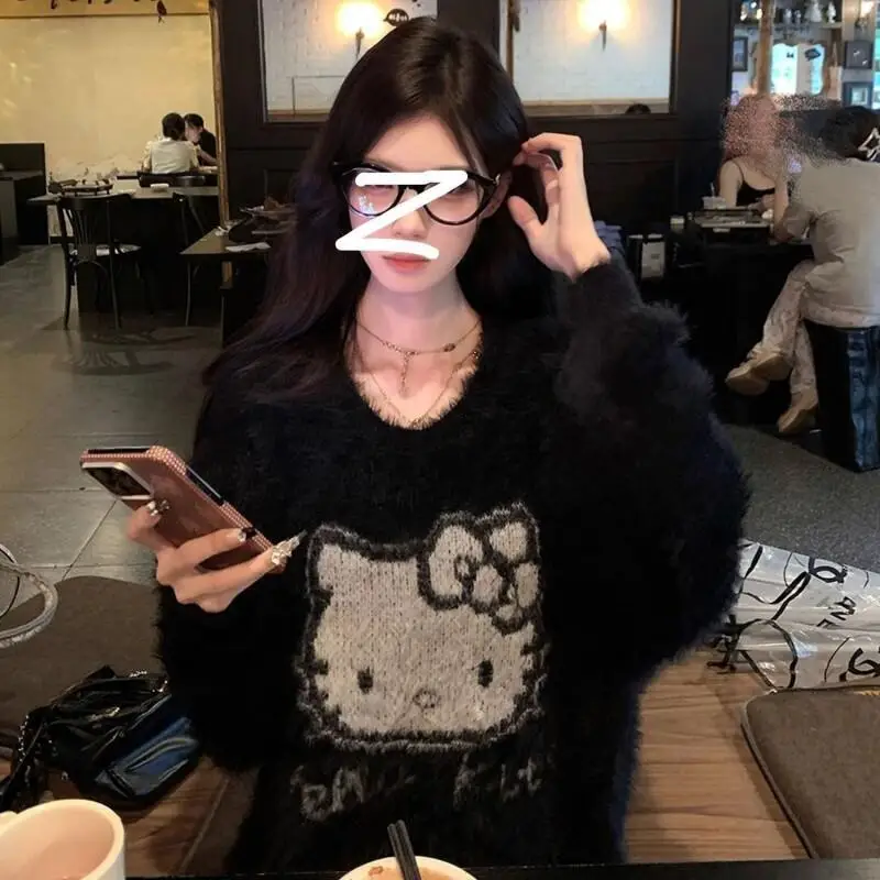 Женский осенне-зимний базовый свитер с наклонными плечами и свободным кроем Kawaii Anime Fashion Повседневный костюм Sanrio Hello Kitty
Женский осенне-зимний базовый свитер с наклонными плечами и свободным кроем Kawaii Anime Fashion Повседневный костюм Sanrio Hello Kitty