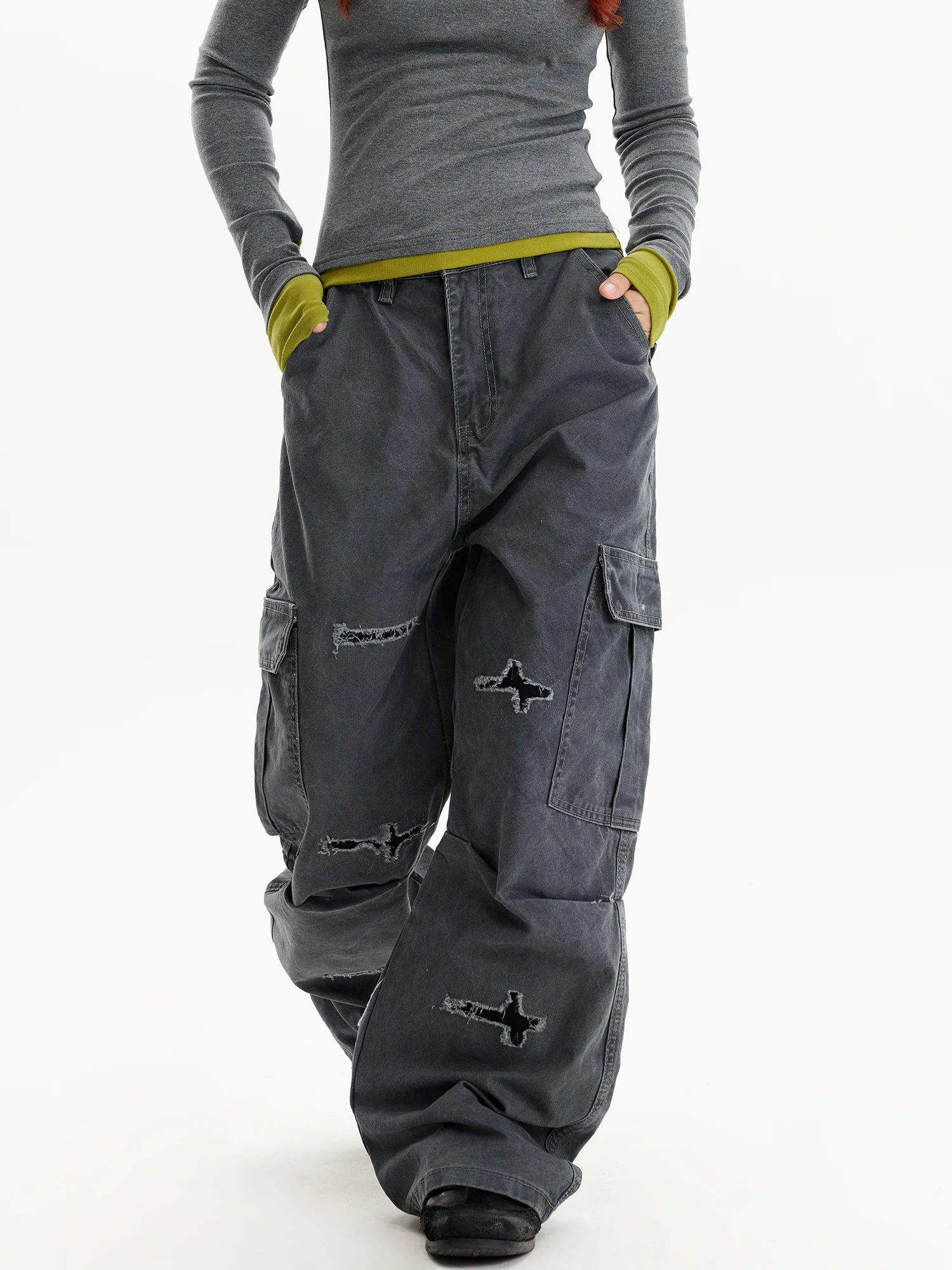 Damon Island American Retro Workwear Pants Women's Men's Loose Casual Torn Umbrella Soldier Pants Hip Hop Loose Fit Trousers
Damon Island American Retro Workwear Pants Women's Men's Loose Casual Torn Umbrella Soldier Pants Hip Hop Loose Fit Trousers