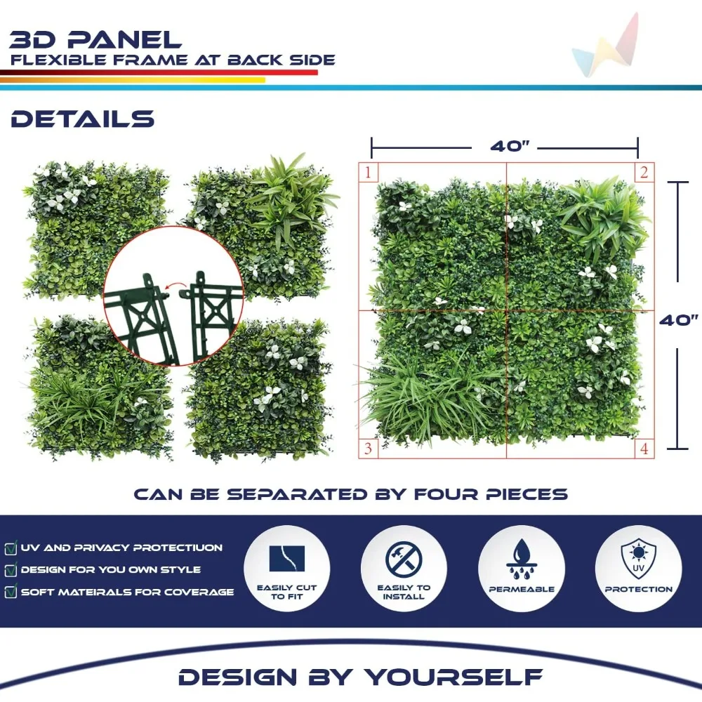 6 Pack 40 Inch Artificial Boxwood Hedge Panels, Faux Greenery Wall Decoration for Outdoor and Indoor Gardens, Backyard Use (Styl
6 Pack 40 Inch Artificial Boxwood Hedge Panels, Faux Greenery Wall Decoration for Outdoor and Indoor Gardens, Backyard Use (Styl