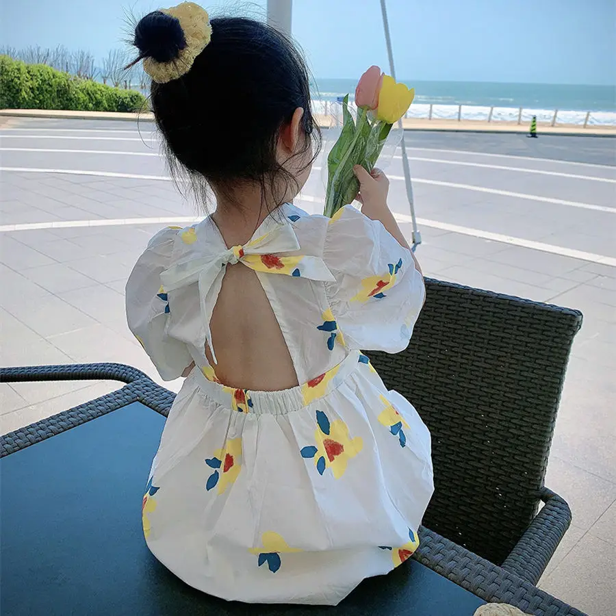 2023 Summer 100% Cotton Girls Flowers Dress Back Lace-Up Short-Sleeved Bud Dress Fashion Kids Outfit Cute Toddler Baby Clothing
2023 Summer 100% Cotton Girls Flowers Dress Back Lace-Up Short-Sleeved Bud Dress Fashion Kids Outfit Cute Toddler Baby Clothing