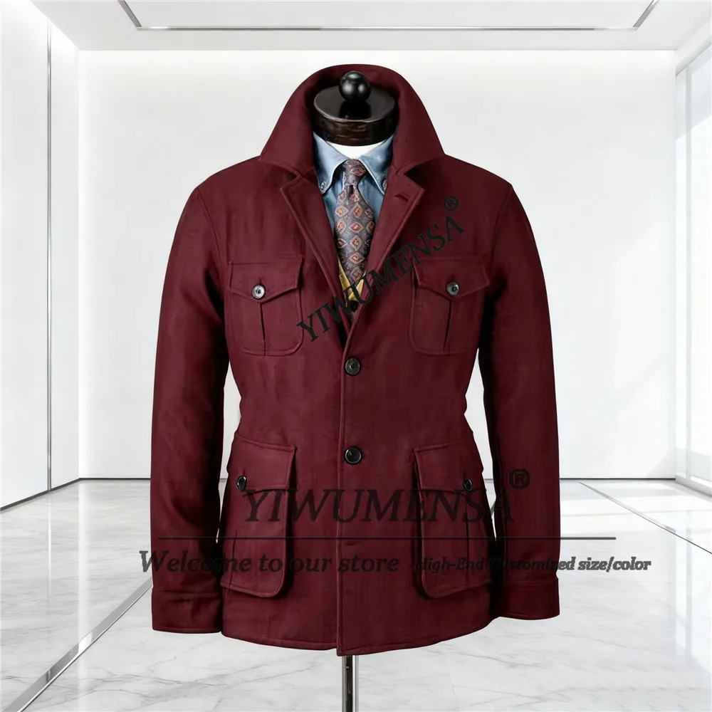Wine Red Tweed Woolen Man Suit Jackets Outfits Single Breasted Business Blazers Customized 1 Piece Banquet Coat Regular Attire
Wine Red Tweed Woolen Man Suit Jackets Outfits Single Breasted Business Blazers Customized 1 Piece Banquet Coat Regular Attire