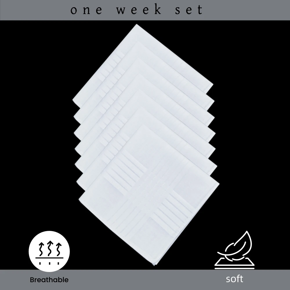 40CM/15.7IN One-week Package Cotton All-white Gentleman Handkerchief Suit Pocket Towel Napkin 7PCS
40CM/15.7IN One-week Package Cotton All-white Gentleman Handkerchief Suit Pocket Towel Napkin 7PCS