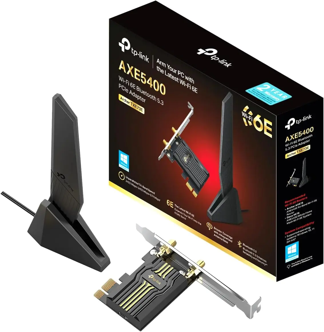 High-Speed WiFi 6E PCIe Card for Desktop PC, Tri-Band 5.4Gbps, Bluetooth 5.3, Low-Latency Gaming & Streaming
High-Speed WiFi 6E PCIe Card for Desktop PC, Tri-Band 5.4Gbps, Bluetooth 5.3, Low-Latency Gaming & Streaming