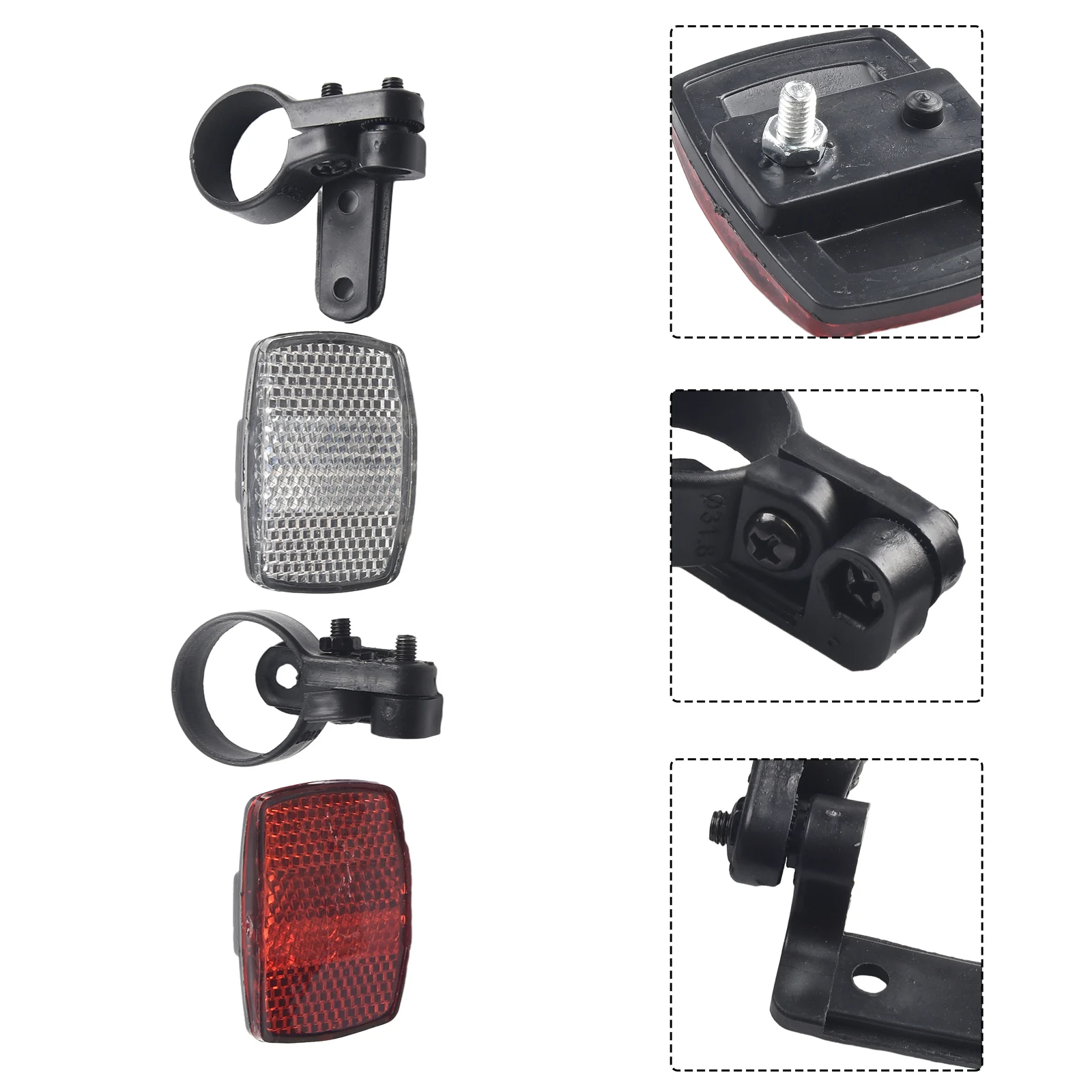 Set Of 2 Bike Reflectors – Front & Rear Red And White With Mounting Brackets – Keep Yourself Safe While Riding
Set Of 2 Bike Reflectors – Front & Rear Red And White With Mounting Brackets – Keep Yourself Safe While Riding