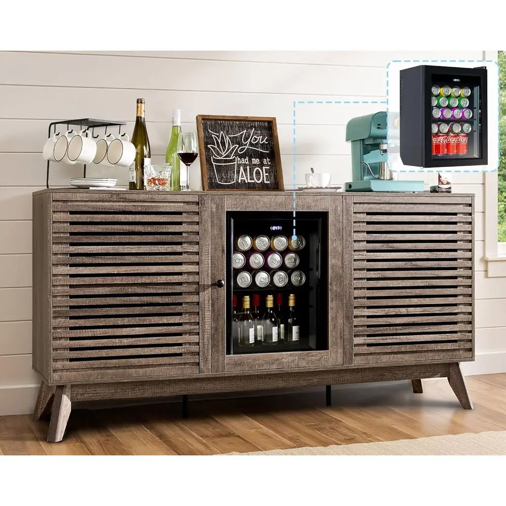 60 Espresso Coffee Bar Cabinet with Beverage Ridge, Wine Storage, Mini Ridge Cabinet, Sideboard for Dining and Living Rooms - Br
60 Espresso Coffee Bar Cabinet with Beverage Ridge, Wine Storage, Mini Ridge Cabinet, Sideboard for Dining and Living Rooms - Br