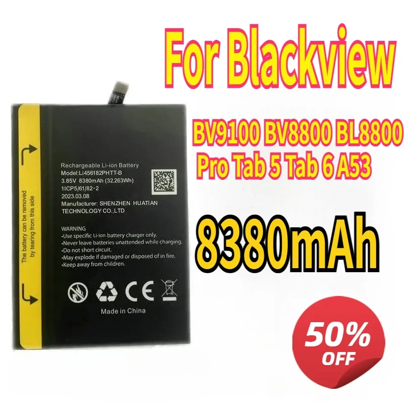 For Blackview BV9100 BV8800 BL8800 Pro Tab 5 Tab 6 A53 Battery 8380mAh Mobile Phone Repair Parts
For Blackview BV9100 BV8800 BL8800 Pro Tab 5 Tab 6 A53 Battery 8380mAh Mobile Phone Repair Parts