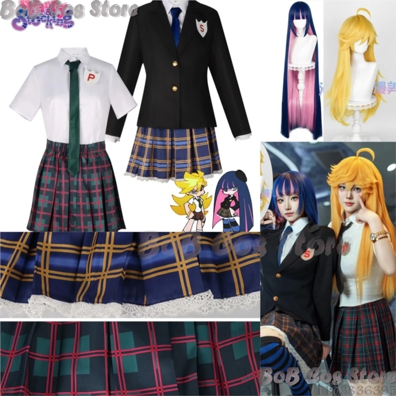 JK School Uniform Anime Panty&Stocking with Garterbelt Cosplay Black Coat Shirt Skirt Girl Women Suit Wig Cos Outfit Customized
JK School Uniform Anime Panty&Stocking with Garterbelt Cosplay Black Coat Shirt Skirt Girl Women Suit Wig Cos Outfit Customized