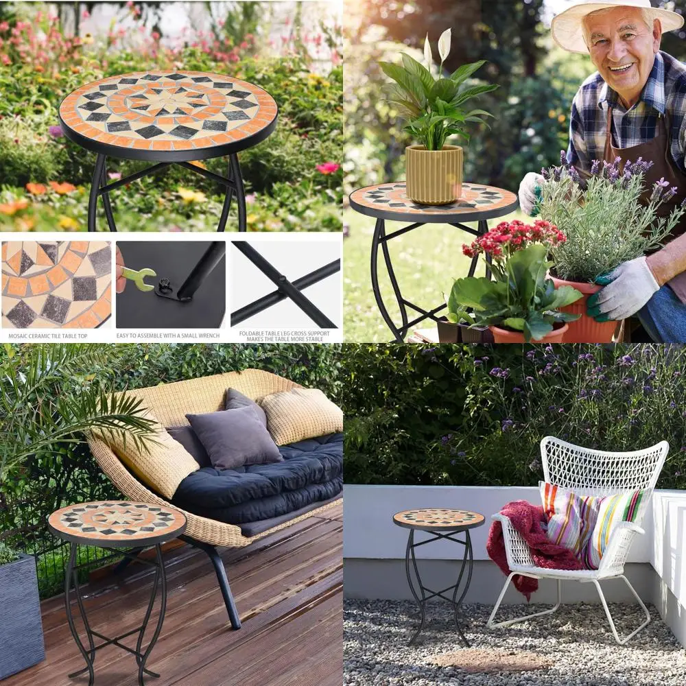 Круглый уличный приставной столик, 14-дюймовый кофейный столик для патио, маленький мозаичный акцентный столик для балкона, веранды, бистро и скамеек
Круглый уличный приставной столик, 14-дюймовый кофейный столик для патио, маленький мозаичный акцентный столик для балкона, веранды, бистро и скамеек