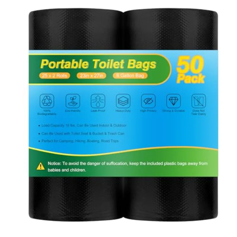 Portable Toilet Bags - 8 Gallon Camping Toilet Bags Biodegradable Travel Potty Bag for Portable Toilet Thickened Camp Toilet Wa
Portable Toilet Bags - 8 Gallon Camping Toilet Bags Biodegradable Travel Potty Bag for Portable Toilet Thickened Camp Toilet Wa