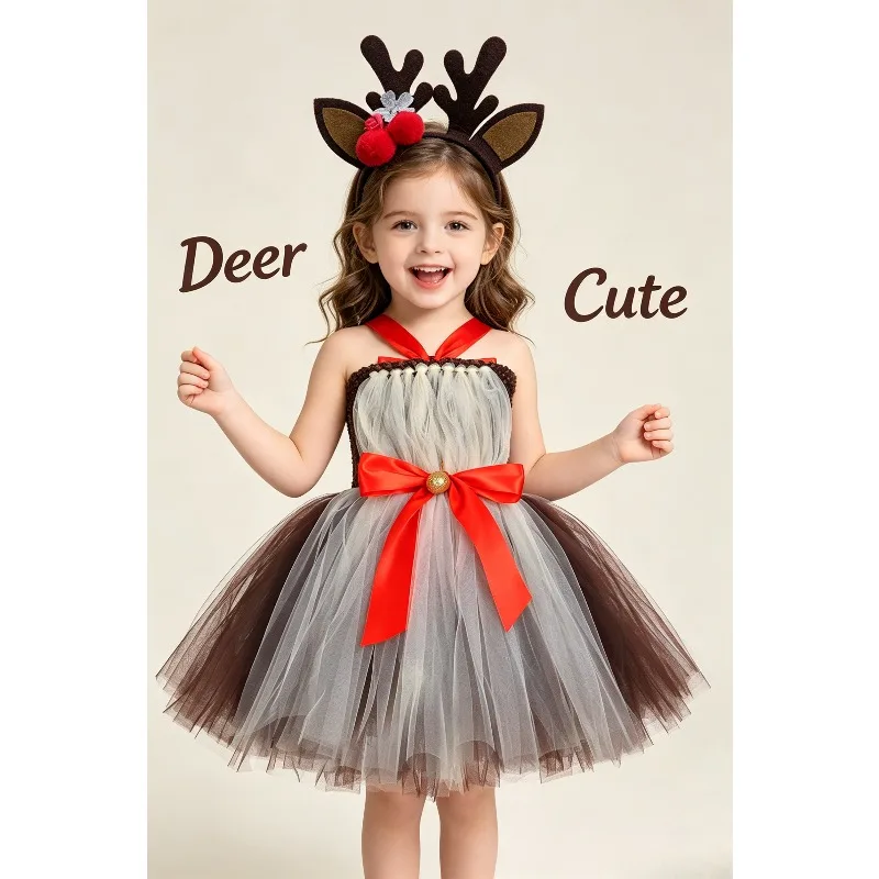 Christmas Reindeer Tulle Tutu Dress Cosplay Fancy Gown Holiday Birthday Party Stage Performance Sweet Cute Trendy Costume Outfit
Christmas Reindeer Tulle Tutu Dress Cosplay Fancy Gown Holiday Birthday Party Stage Performance Sweet Cute Trendy Costume Outfit