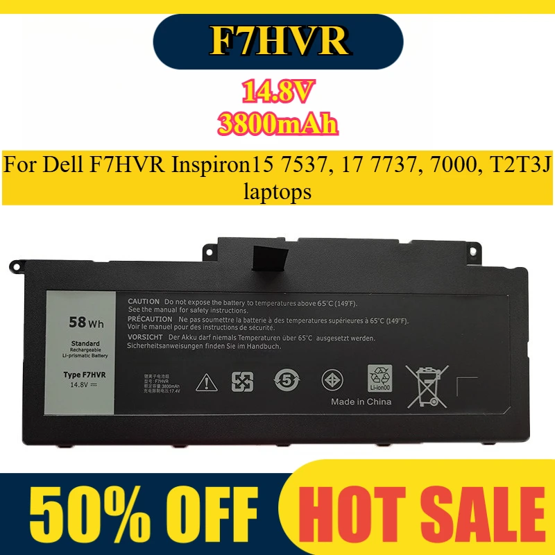 Долговечный аккумулятор для ноутбука Dell большой емкости для Inspiron 7537 7737 15 17 7000, серии T2T3J
Долговечный аккумулятор для ноутбука Dell большой емкости для Inspiron 7537 7737 15 17 7000, серии T2T3J