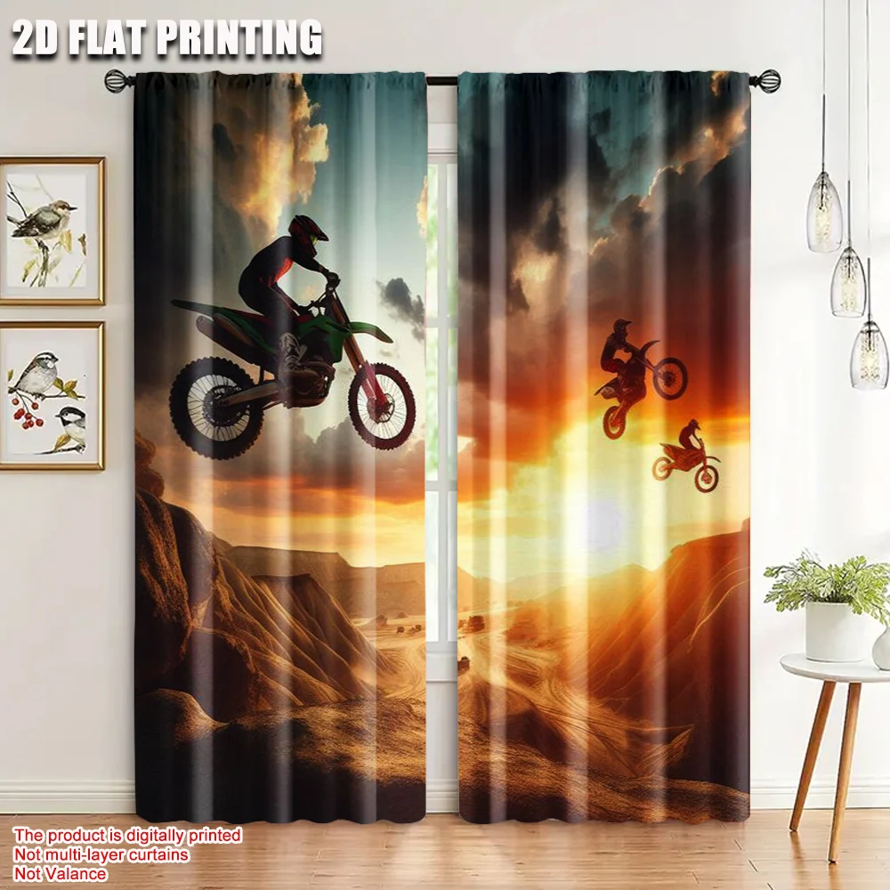 2pcs 2D flat printing Window Curtains Motorcycle Off road Race Motorcycle Durable Polyester Without Electricity Festive Holiday
2pcs 2D flat printing Window Curtains Motorcycle Off road Race Motorcycle Durable Polyester Without Electricity Festive Holiday