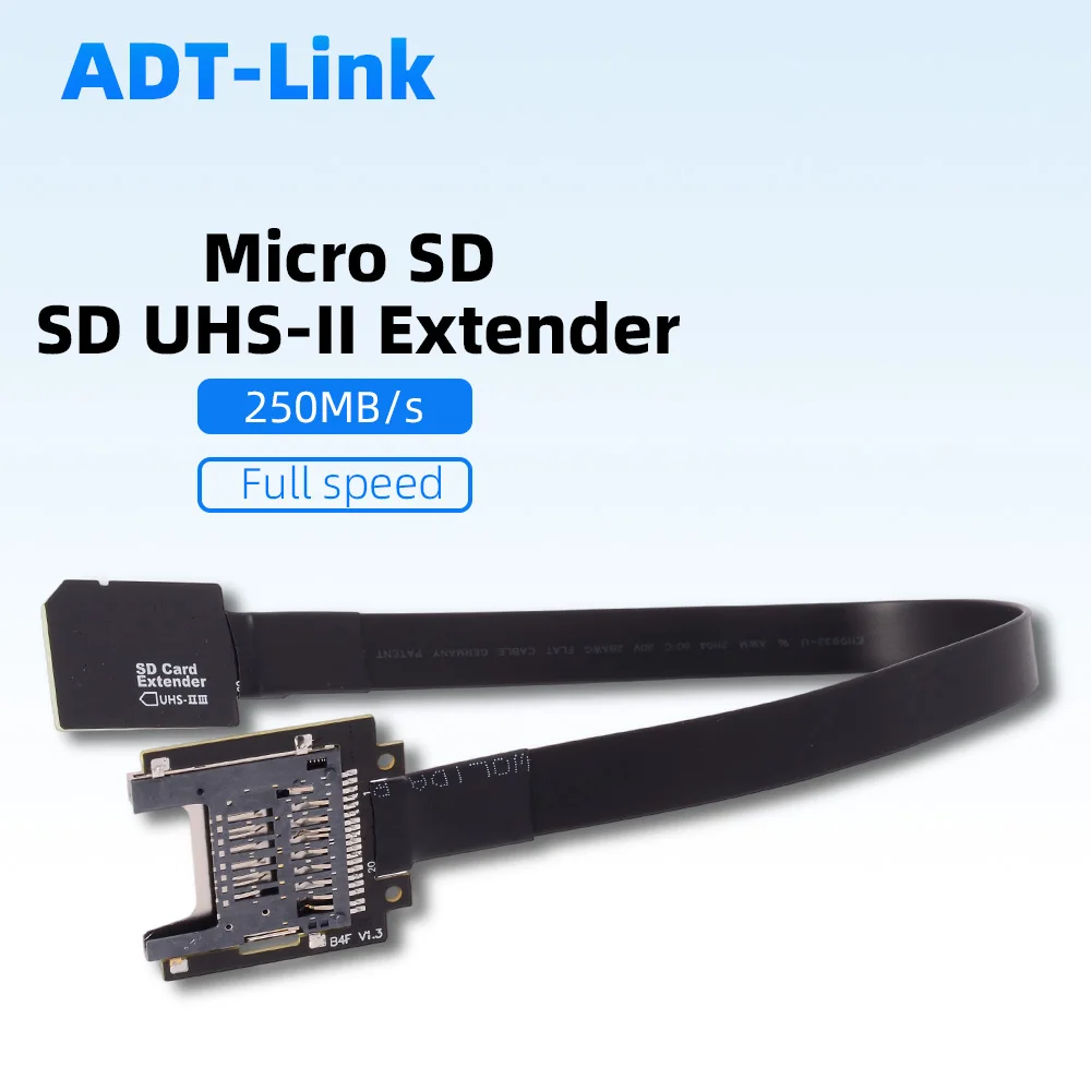 High Speed Micro SD TF Memory Card Extension Cable Flat Extender SDHC SDXC UHSII UHS-III Reader Card MicroSD to SD Riser Adapter