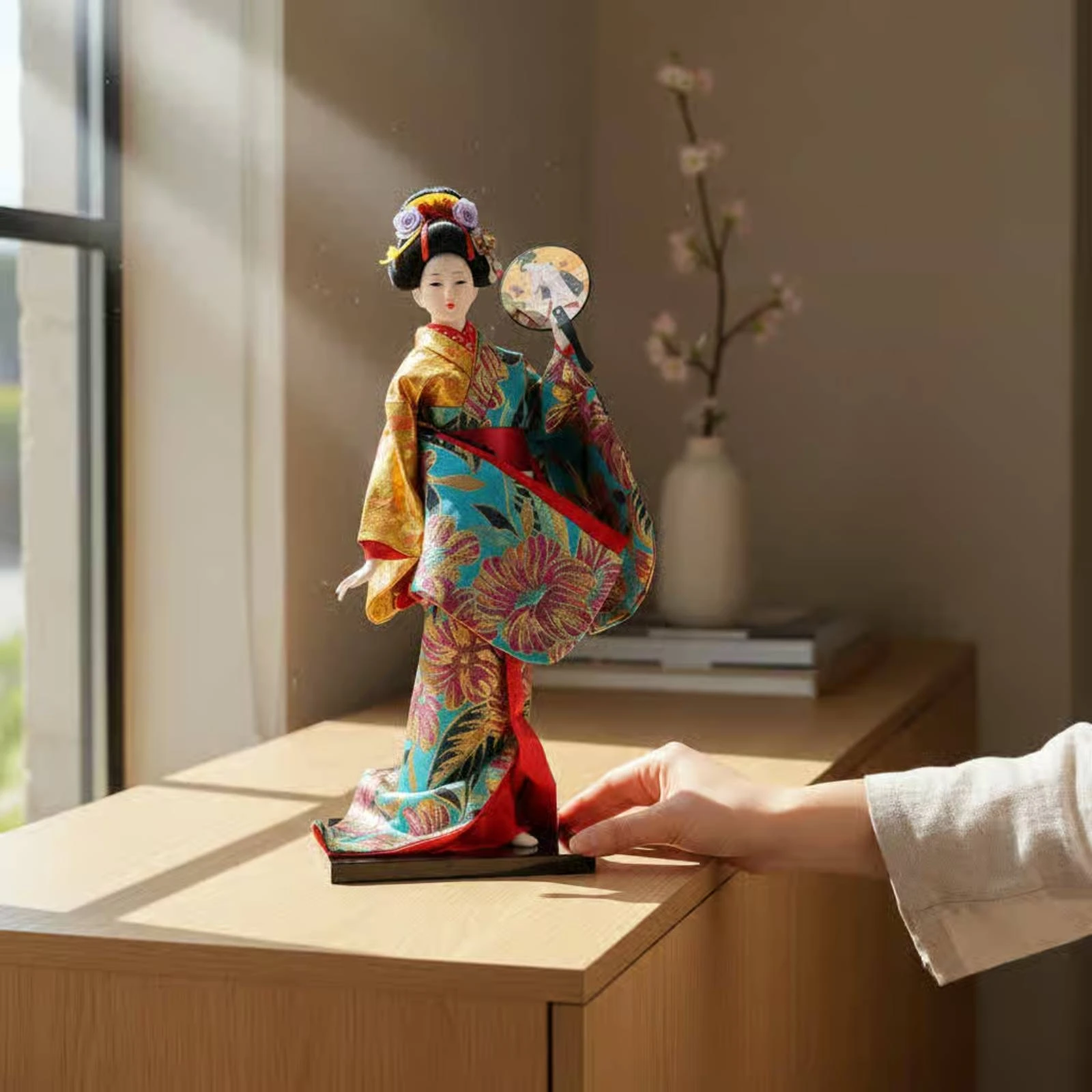 Kimono Doll Rectangular Base Japanese Doll Japanese Figurine Textile Clothing Collectible Figure Upright Pose
Kimono Doll Rectangular Base Japanese Doll Japanese Figurine Textile Clothing Collectible Figure Upright Pose