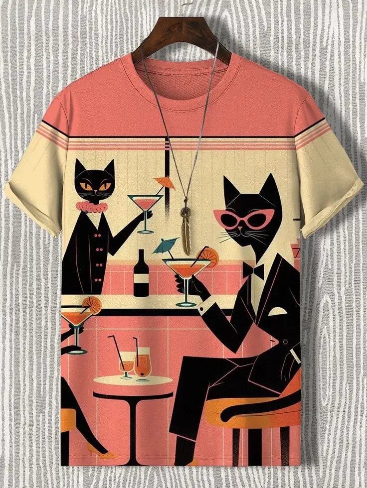 Cartoon Cat Printed T Shirt For Men Anime T-Shirt Outdoor Hip Hop Tops Clothes Casual Loose Short Sleeve Tees Men'S Clothing
Cartoon Cat Printed T Shirt For Men Anime T-Shirt Outdoor Hip Hop Tops Clothes Casual Loose Short Sleeve Tees Men'S Clothing