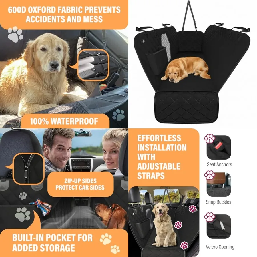 Dog Car Seat Cover for Back Seat, Waterproof Pet Protection Hammock, SUV Truck Car Backseat Protector with Safety Features
Dog Car Seat Cover for Back Seat, Waterproof Pet Protection Hammock, SUV Truck Car Backseat Protector with Safety Features