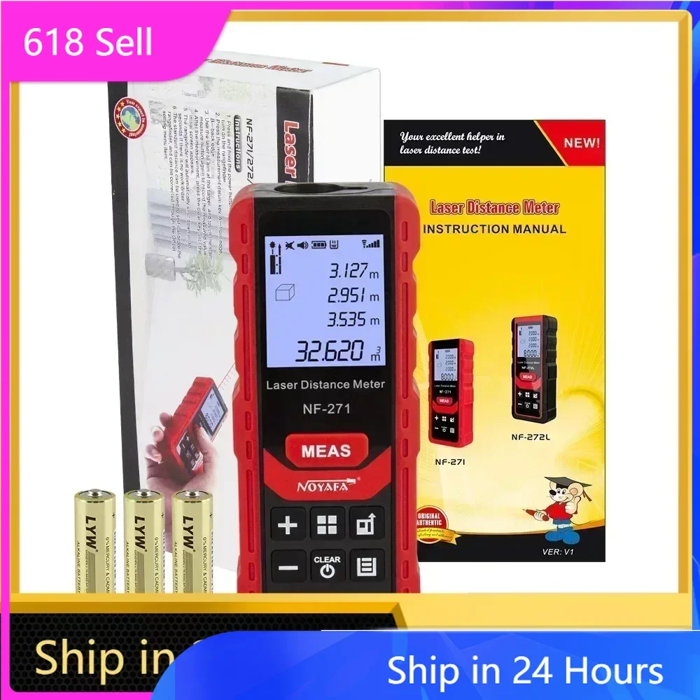 ZHOUCE NF-271 Laser Distance Meter 40M 80M Rangefinder Tape Range Finder Measure Device Digital Ruler Test Tool
ZHOUCE NF-271 Laser Distance Meter 40M 80M Rangefinder Tape Range Finder Measure Device Digital Ruler Test Tool