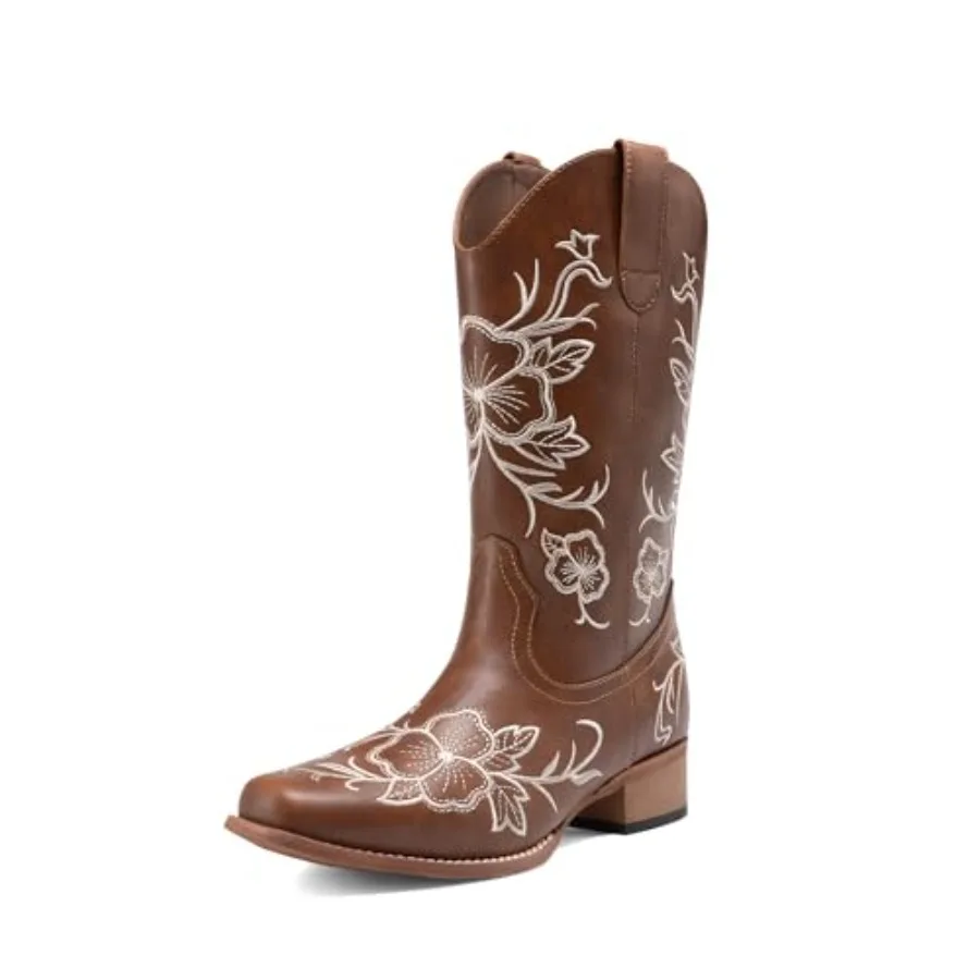 DREAM PAIRS Women's Western Cowboy Boots Square Toe Embroidered Mid Calf Boots Western Chunky Low Heel for Country Music Festiv
DREAM PAIRS Women's Western Cowboy Boots Square Toe Embroidered Mid Calf Boots Western Chunky Low Heel for Country Music Festiv