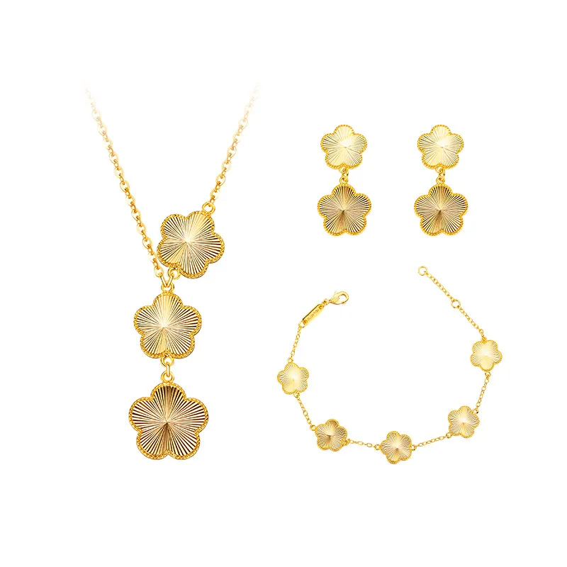 Kt18 Gold Color Sparkling Flower Shape Necklace Chain for Women Luxury Necklace Bracelet Earring Party Birthday Jewelry Sets
Kt18 Gold Color Sparkling Flower Shape Necklace Chain for Women Luxury Necklace Bracelet Earring Party Birthday Jewelry Sets