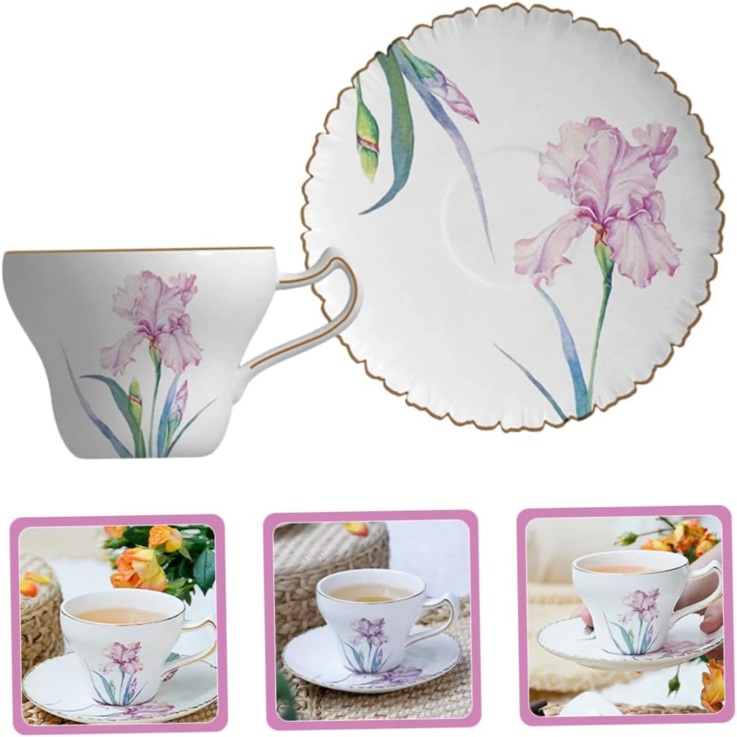 French Style 1 Set Coffee Cup and Saucer for Daily Use - Desktop Coffee Mug and Milk Cup - Tea Cup with Saucer Water Cup as a Co
French Style 1 Set Coffee Cup and Saucer for Daily Use - Desktop Coffee Mug and Milk Cup - Tea Cup with Saucer Water Cup as a Co