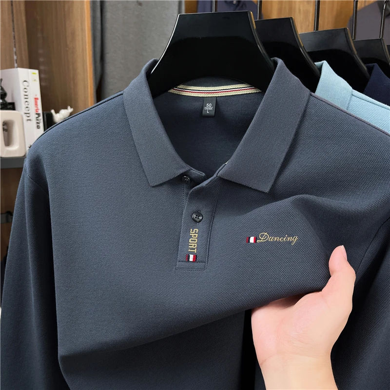 Мужская деловая рубашка-поло с длинными рукавами, осень 2022, новая универсальная повседневная универсальная футболка с вышивкой и лацканами для мужчин
Мужская деловая рубашка-поло с длинными рукавами, осень 2022, новая универсальная повседневная универсальная футболка с вышивкой и лацканами для мужчин