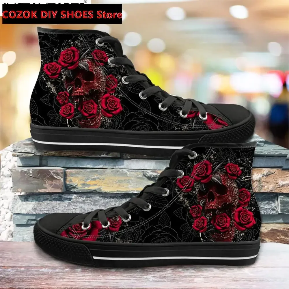 Классические высокие кеды из канваса с принтом сахарных роз и черепов, мужские вулканизированные кеды в стиле панк, обувь Zapatos Mujer
Классические высокие кеды из канваса с принтом сахарных роз и черепов, мужские вулканизированные кеды в стиле панк, обувь Zapatos Mujer