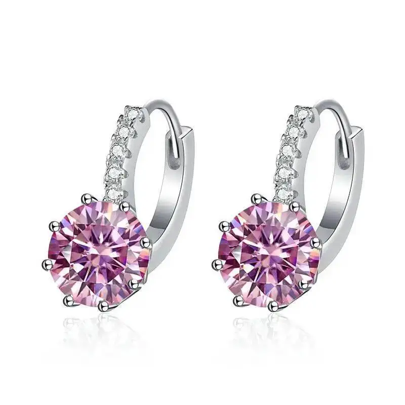 925 Sterling Silver Paved Huggie Hoop Earrings Dangle Drop with Round Cut D VVS1 Multi Color Moissanite Charm Fine Jewelry
925 Sterling Silver Paved Huggie Hoop Earrings Dangle Drop with Round Cut D VVS1 Multi Color Moissanite Charm Fine Jewelry