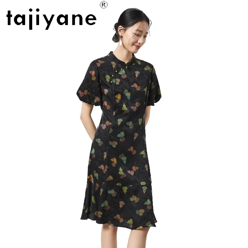 TAJIYANE 100% Mulberry Silk Dresses for Women New Chinese Style Midi Dress Printed Vacation Frocks 2026 Summer Woman Clothes 원피스
TAJIYANE 100% Mulberry Silk Dresses for Women New Chinese Style Midi Dress Printed Vacation Frocks 2026 Summer Woman Clothes 원피스