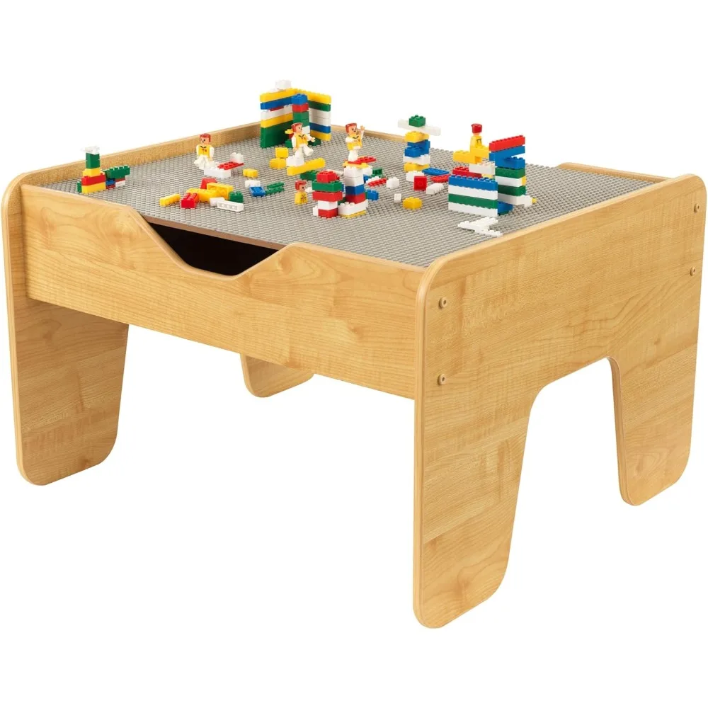 KidKraft Reversible Wooden Activity Table with Board with 195 Building Bricks – Gray & Natural, Gift for Ages 3+
KidKraft Reversible Wooden Activity Table with Board with 195 Building Bricks – Gray & Natural, Gift for Ages 3+