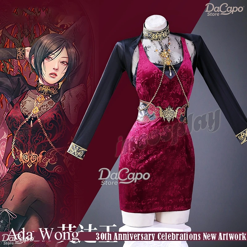 Halloween Costume Resident 30th Embroidered Ada Wong Evil Cosplay Gown Women Sexy Official Red Velvet Dress Clothing Outfit Wig
Halloween Costume Resident 30th Embroidered Ada Wong Evil Cosplay Gown Women Sexy Official Red Velvet Dress Clothing Outfit Wig