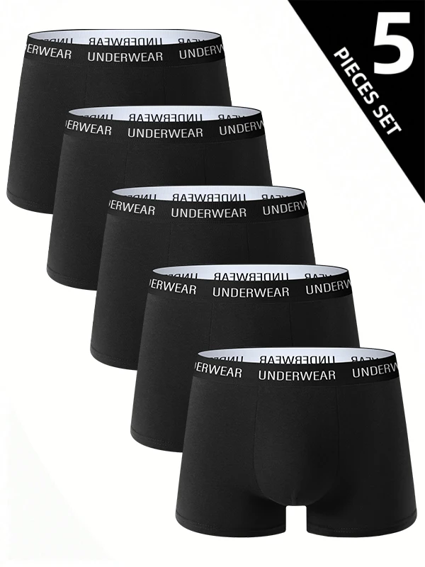 Мужское нижнее белье из 5 предметов, здоровые, мягкие, удобные, высококачественные мужские трусы-боксеры, черные стильные модные повседневные спортивные трусы
Мужское нижнее белье из 5 предметов, здоровые, мягкие, удобные, высококачественные мужские трусы-боксеры, черные стильные модные повседневные спортивные трусы