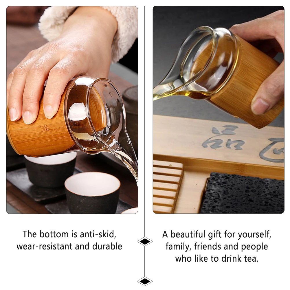 Bamboo Glass Tea Cup Heat resistant Fairness Cups Divider Container Kung Fu Teapot Anti scald Teaware Tube Chinese Dispenser 
Bamboo Glass Tea Cup Heat resistant Fairness Cups Divider Container Kung Fu Teapot Anti scald Teaware Tube Chinese Dispenser