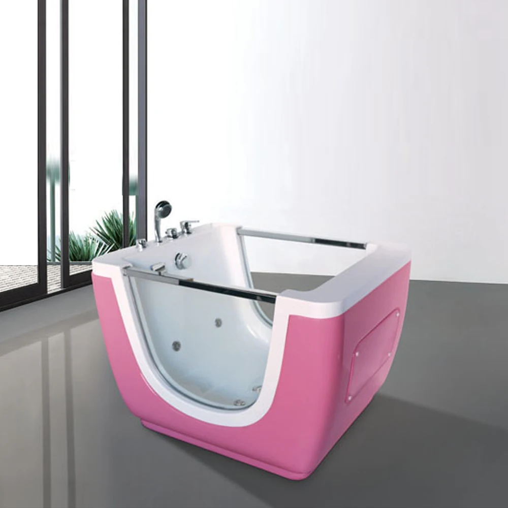 Freestanding Pink Colour Acrylic Baby Bathtub with Transparent Doors
Freestanding Pink Colour Acrylic Baby Bathtub with Transparent Doors