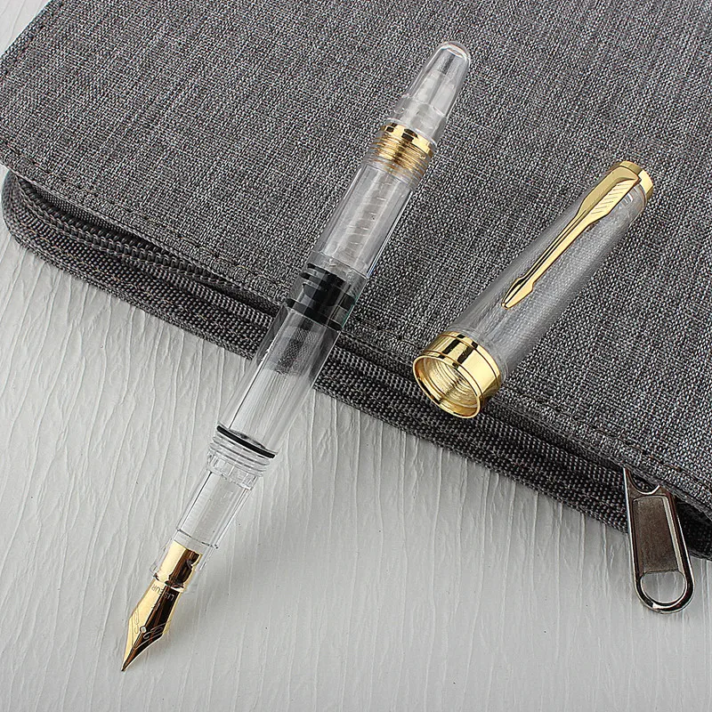 High Quality Piston Fountain Pen Type Gel Pen Transparent White School Student Office Color Ink Pens
High Quality Piston Fountain Pen Type Gel Pen Transparent White School Student Office Color Ink Pens