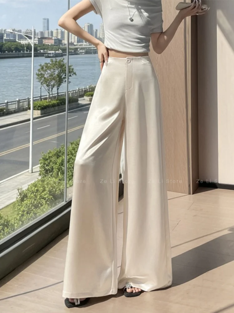 Ice Silk Acetate Wide-leg Pants for Women, 2026 Summer High-waisted Sun Protection Casual Floor-length Trousers, Suit Pants
Ice Silk Acetate Wide-leg Pants for Women, 2026 Summer High-waisted Sun Protection Casual Floor-length Trousers, Suit Pants