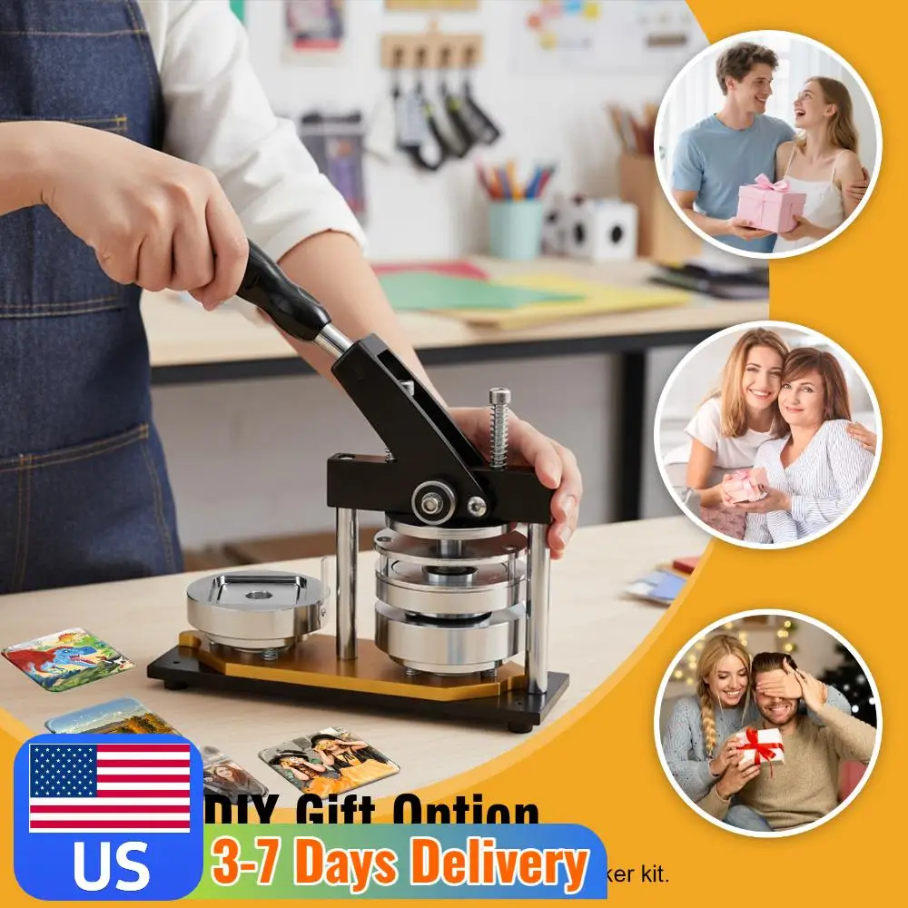 Square Fridge Magnet Button Maker Machine with 100 Sets Supplies DIY Fridge Button Maker Magnet Press Kit for Parties Business
Square Fridge Magnet Button Maker Machine with 100 Sets Supplies DIY Fridge Button Maker Magnet Press Kit for Parties Business