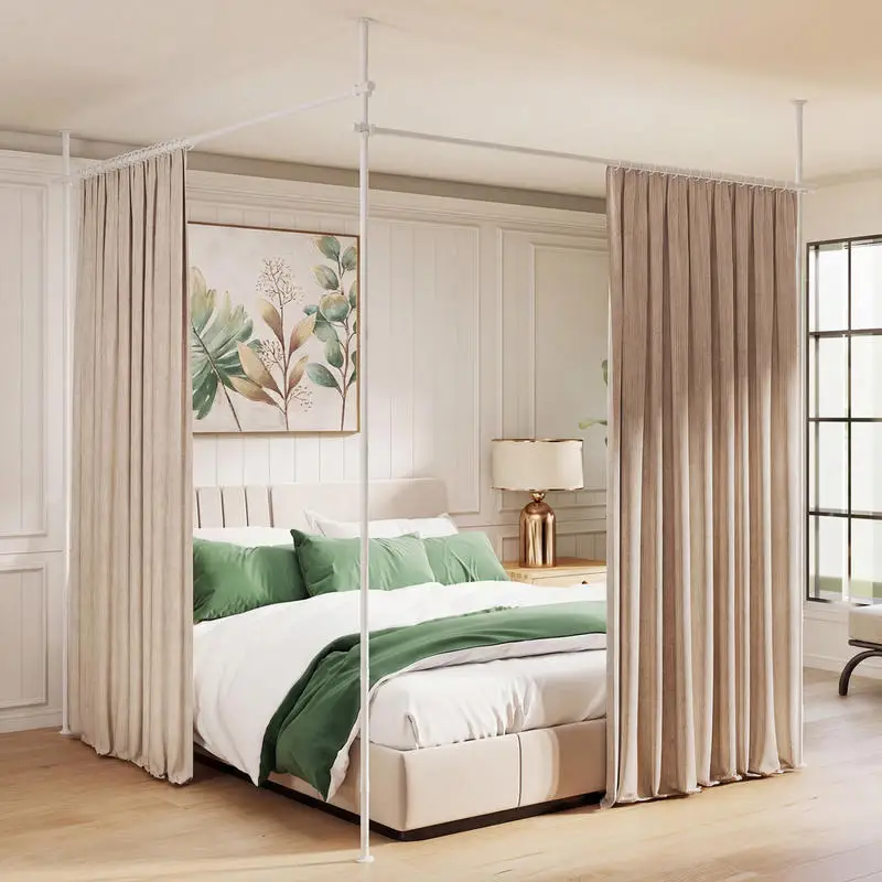 Room Divider Curtain Rod with Adjustable Floor to Ceiling Tension Rod (Curtains Not Included)-White
Room Divider Curtain Rod with Adjustable Floor to Ceiling Tension Rod (Curtains Not Included)-White