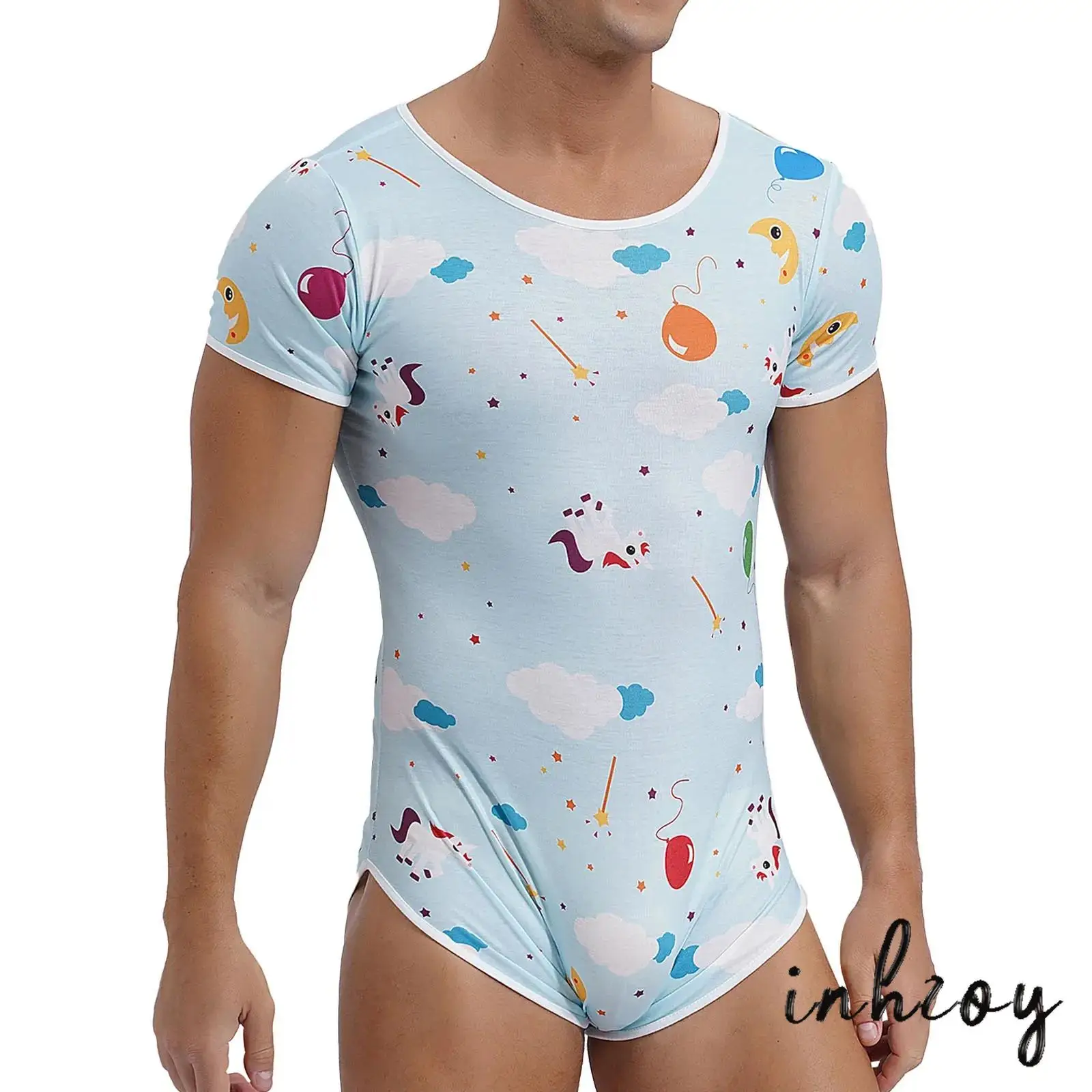 Mens Cute Cartoon Print Bodysuit Sleepwear Short Sleeve Buttoned Crotch Diaper Rompers Gay Sissy Lingerie Pajama Bathing Suit
Mens Cute Cartoon Print Bodysuit Sleepwear Short Sleeve Buttoned Crotch Diaper Rompers Gay Sissy Lingerie Pajama Bathing Suit